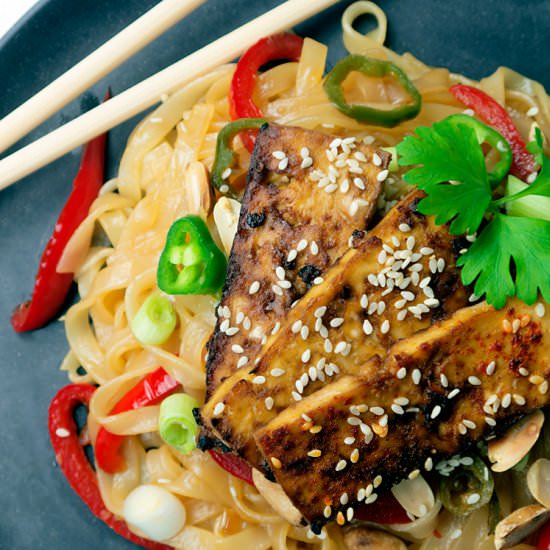Baked Tamari Maple Tofu Noodles - Recipe photo by Nadias Healthy Kitchen