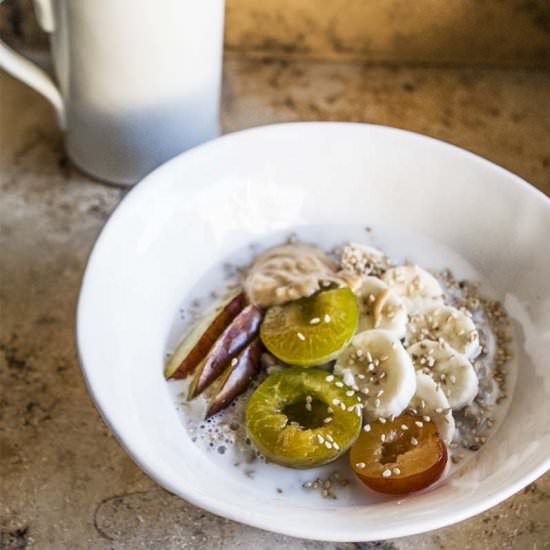 Buckwheat and plum porridge - Recipe photo by HelloFreshUK