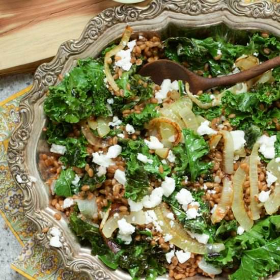 Wheat Berry Salad with Greens - Recipe photo by caras garden