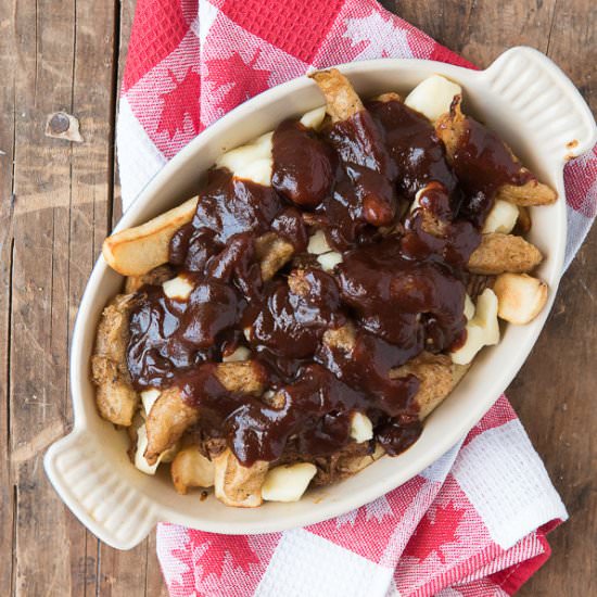 BBQ Beef Poutine with Fried Onions - Recipe photo by boulderlocavore