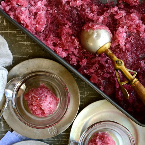 Black Grape & Ginger Granita - Recipe photo by Ciao Chow Bambina