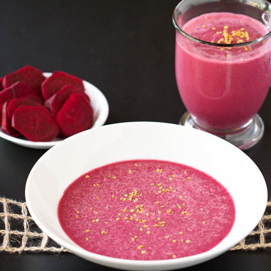 You Make My Heart Beet Smoothie - Recipe photo by veggiesbycandlelight