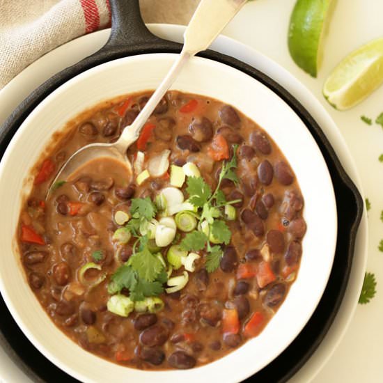 Creamy Black Beans - Recipe photo by The Harvest Kitchen