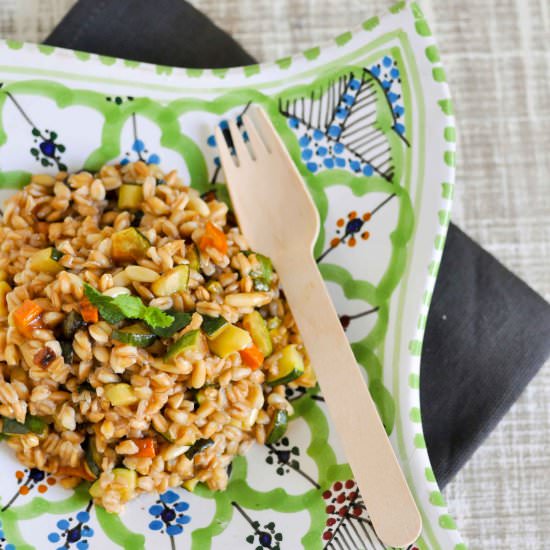 Spelt with vegetables and mint - Recipe photo by streghetta in cucina
