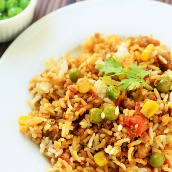 Keema Matar and Corn Pulao - Recipe photo by faskitchen