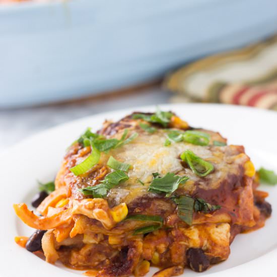 Spiralized Sweet Potato Enchilada - Recipe photo by A Classic Twist