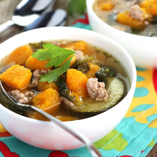 Squash, Turkey and Zucchini Soup - Recipe photo by EatInEatOut Magazine