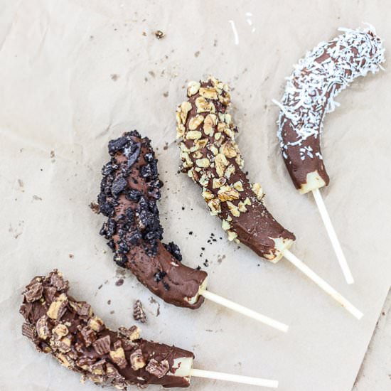 Chocolate Covered Frozen Bananas - Recipe photo by Honest and Tasty