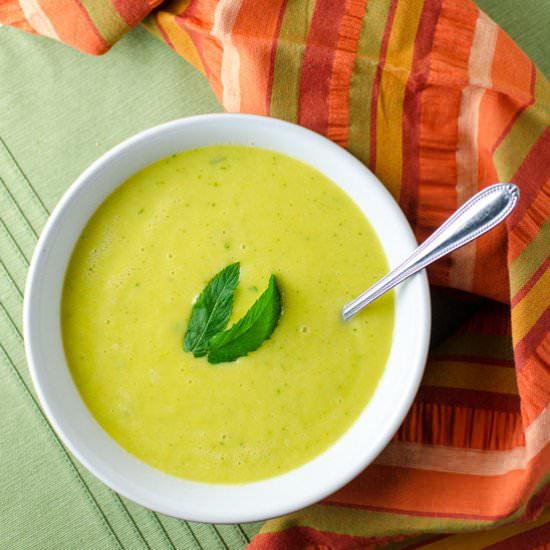 Spicy Cantaloupe Gazpacho - Recipe photo by VeggiePrimer