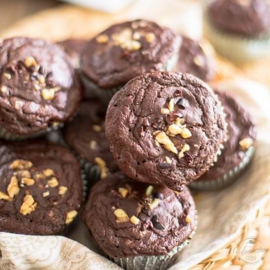 High Protein Chocolate Muffins - Recipe photo by The Healthy Foodie