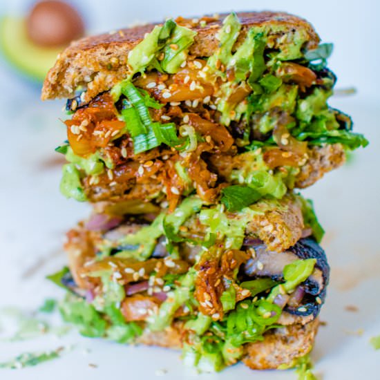 Kimchi 'Bella Burgers - Recipe photo by plantcrush