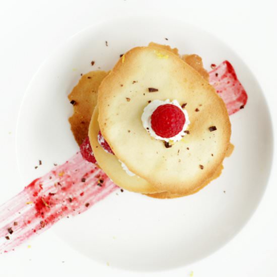 Tuiles and Berries with Mascarpone - Recipe photo by The petite cook