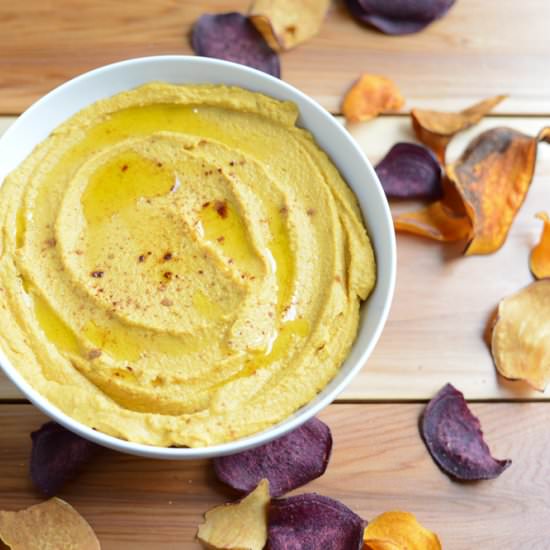 Creamy Pumpkin Hummus - Recipe photo by Real Food Whole Life
