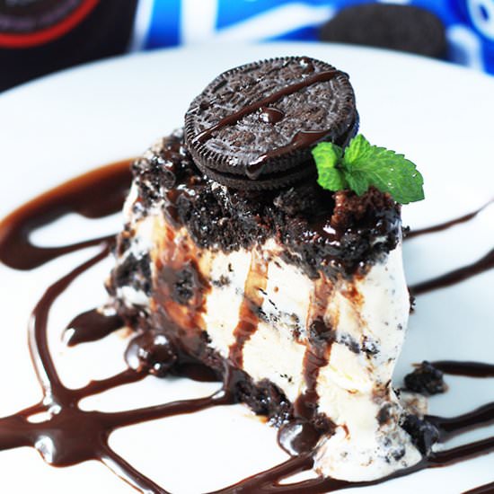 Oreo and Brownie Ice Cream Dessert - Recipe photo by cookingupcottage