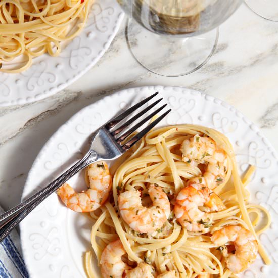 Lemon Shrimp Pasta - Recipe photo by thespeckledpalate