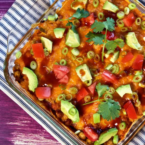 Chickpea Enchilada Casserole - Recipe photo by marla meridith