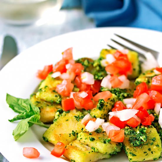 Gluten Free Gnocchi with Kale Pesto - Recipe photo by Cooks With Cocktails