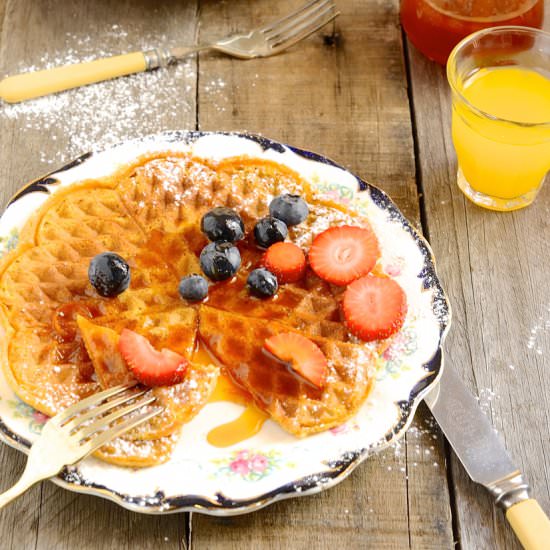 Pumpkin Pie Waffles - Recipe photo by Bibbyskitchenat36