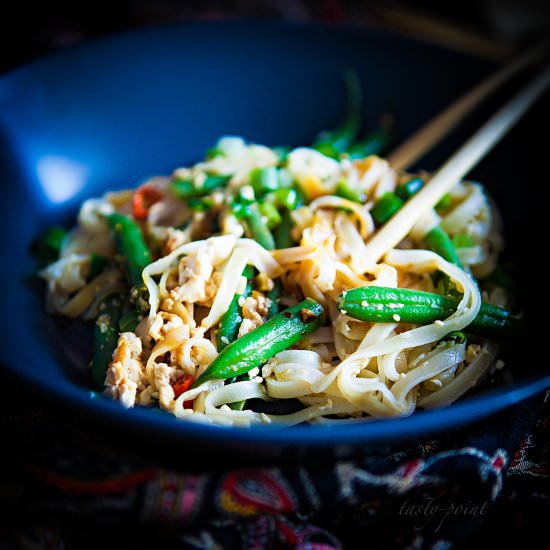 Rice Noodles With Tofu and Beans - Recipe photo by dorota.wizart