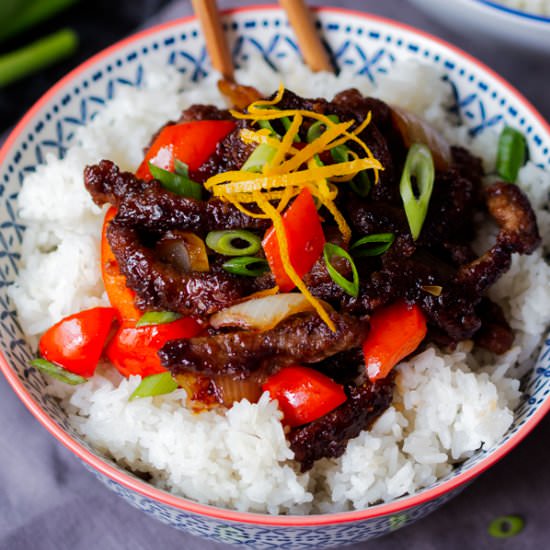 Crispy Orange Beef - Recipe photo by KitchenSanctuary