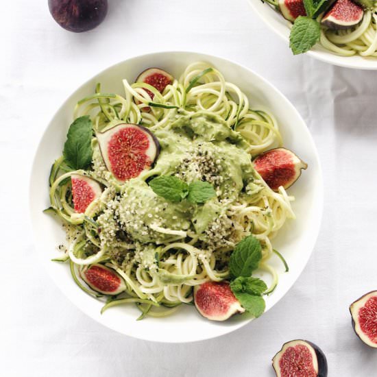 Mint Zucchini Noodles with Figs - Recipe photo by Healthy Happened