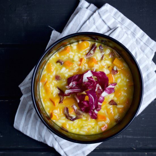 Pumpkin Risotto with Radicchio - Recipe photo by finefreshfood