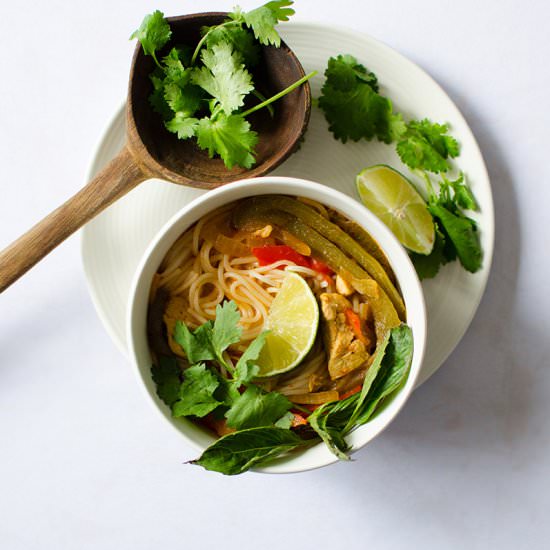 Red Curry Noodle Soup - Recipe photo by sprigandflours