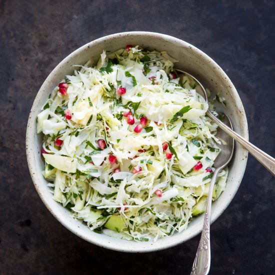 Cabbage and Fennel Slaw with Pomegranate - Recipe photo by thegantzery