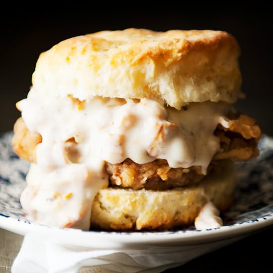 Chicken Fried Steak Gravy Biscuits - Recipe photo by kaweah