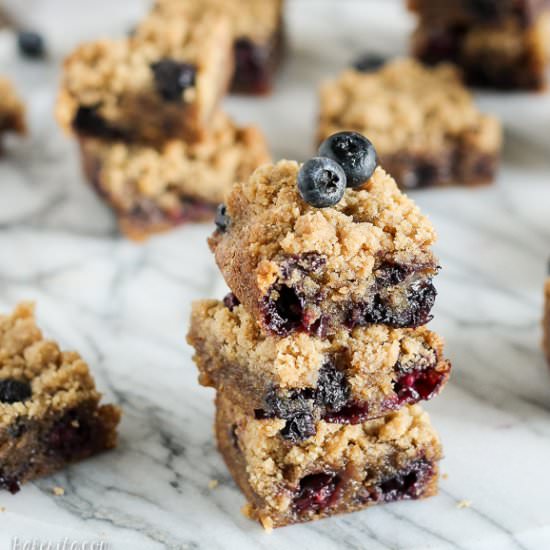 Blueberry Crumb Bars - Recipe photo by bakerita