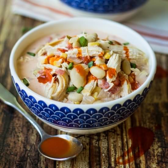 Buffalo Ranch Crockpot Chicken Soup - Recipe photo by thewanderlustkitchen