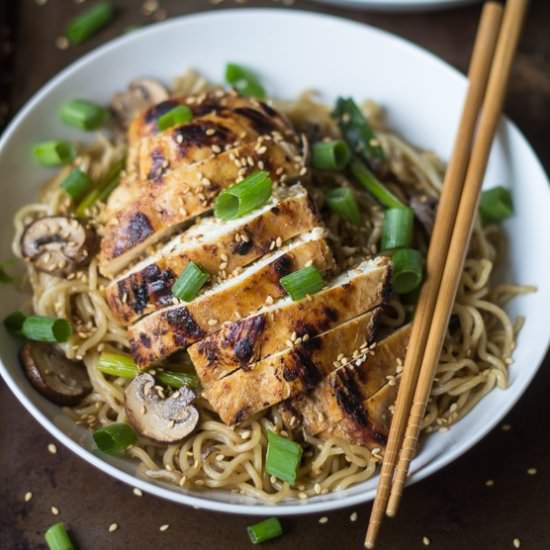Ginger Chicken with Sesame Noodles - Recipe photo by thewanderlustkitchen