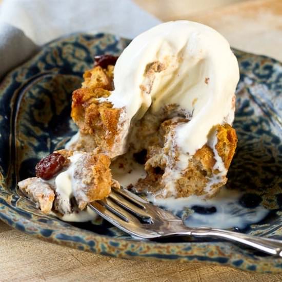 Pumpkin Bread Pudding with Tart Cherries - Recipe photo by LoveandZest