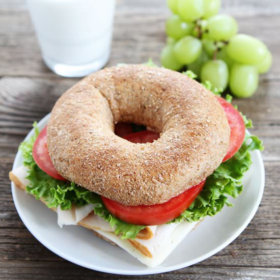 Turkey Havarti Bagel Sandwich - Recipe photo by twopeasandtheirpod
