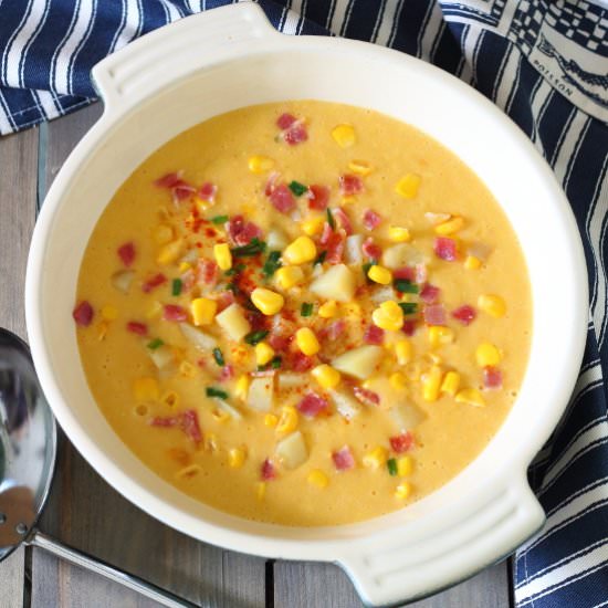Smoky Bacon and Sweet Corn Chowder - Recipe photo by sliceofkitchenlife