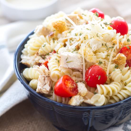 Chicken Caesar Pasta - Recipe photo by a latte food