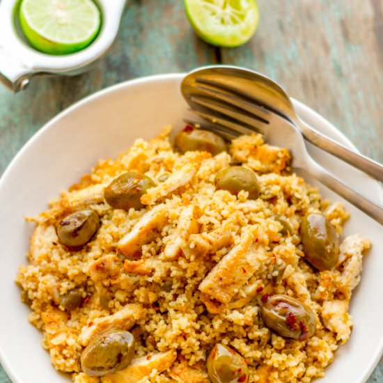 Chicken Couscous Salad with Olives - Recipe photo by Priyanka DK