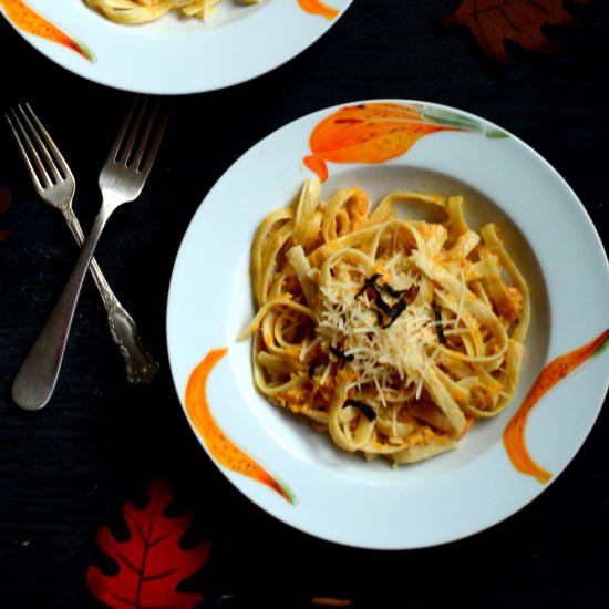 Fettuccine Butternut Squash Alfredo - Recipe photo by manjumahadevan