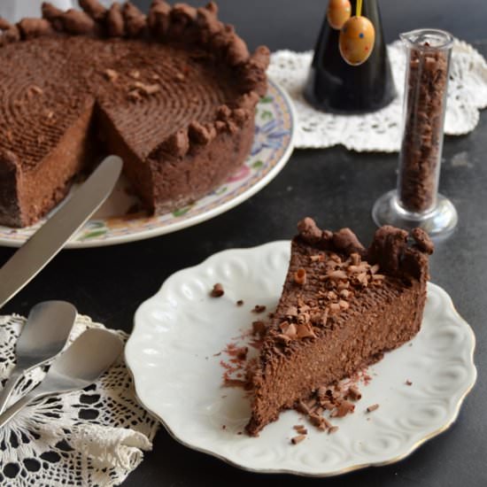 Chocolate coconut vegan tart - Recipe photo by Biochimist_la_cratita