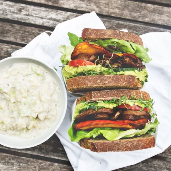 Vegan Club Sandwich with Coleslaw - Recipe photo by JuYogi