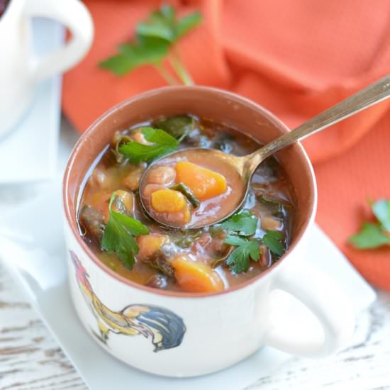 Slow Cooker Autumn Minestrone - Recipe photo by Real Food Whole Life