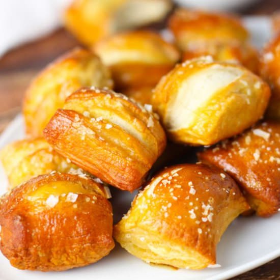 Soft Pretzel Bites + Cheese Sauce - Recipe photo by platingsandpairings