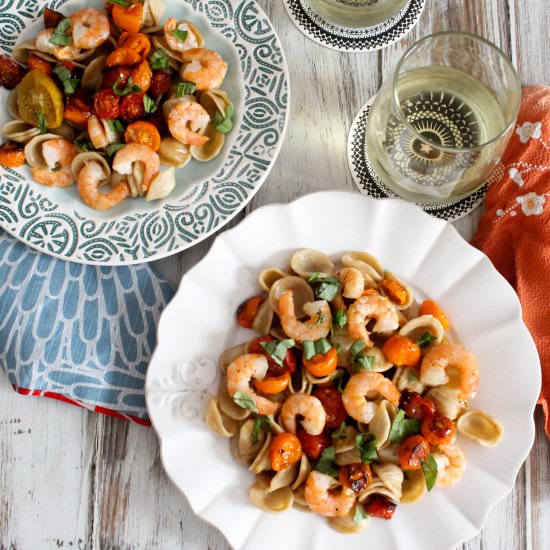 Orechiette with Roasted Shrimp - Recipe photo by biancagarcia