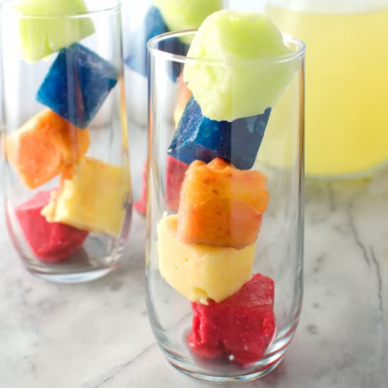 Rainbow Ice Cubes - Recipe photo by The Flavor Bender