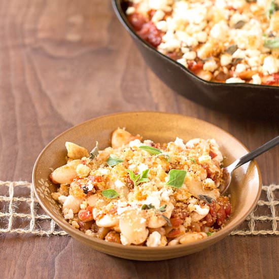 White Bean Stew with Oregano Pesto - Recipe photo by veggiesbycandlelight