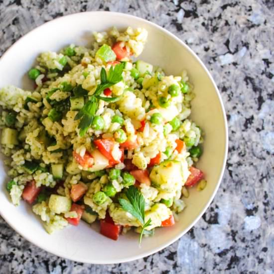 Chimichurri Rice Salad - Recipe photo by Lisa G Cooks