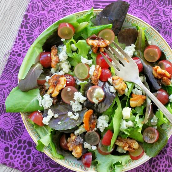 Sugared Walnut and Grape Salad - Recipe photo by foodtasticmom
