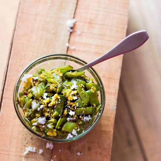 Stir Fried Flat Beans with Coconut - Recipe photo by Chandrima Sarkar
