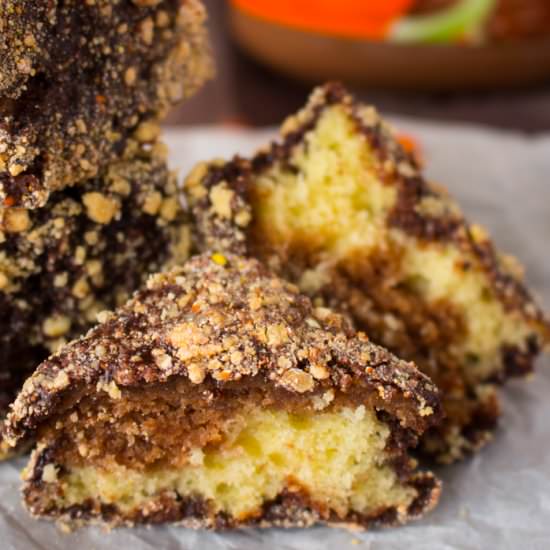 Marbled Reese Lamingtons - Recipe photo by cinnamonscribe