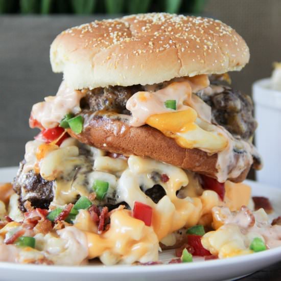 Outrageous Mac and Cheeseburger - Recipe photo by saygraceblog